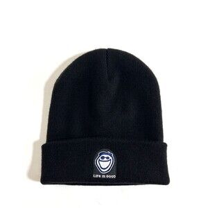Life Is‎ Good Men's One Size Black Knit Cuff Beanie